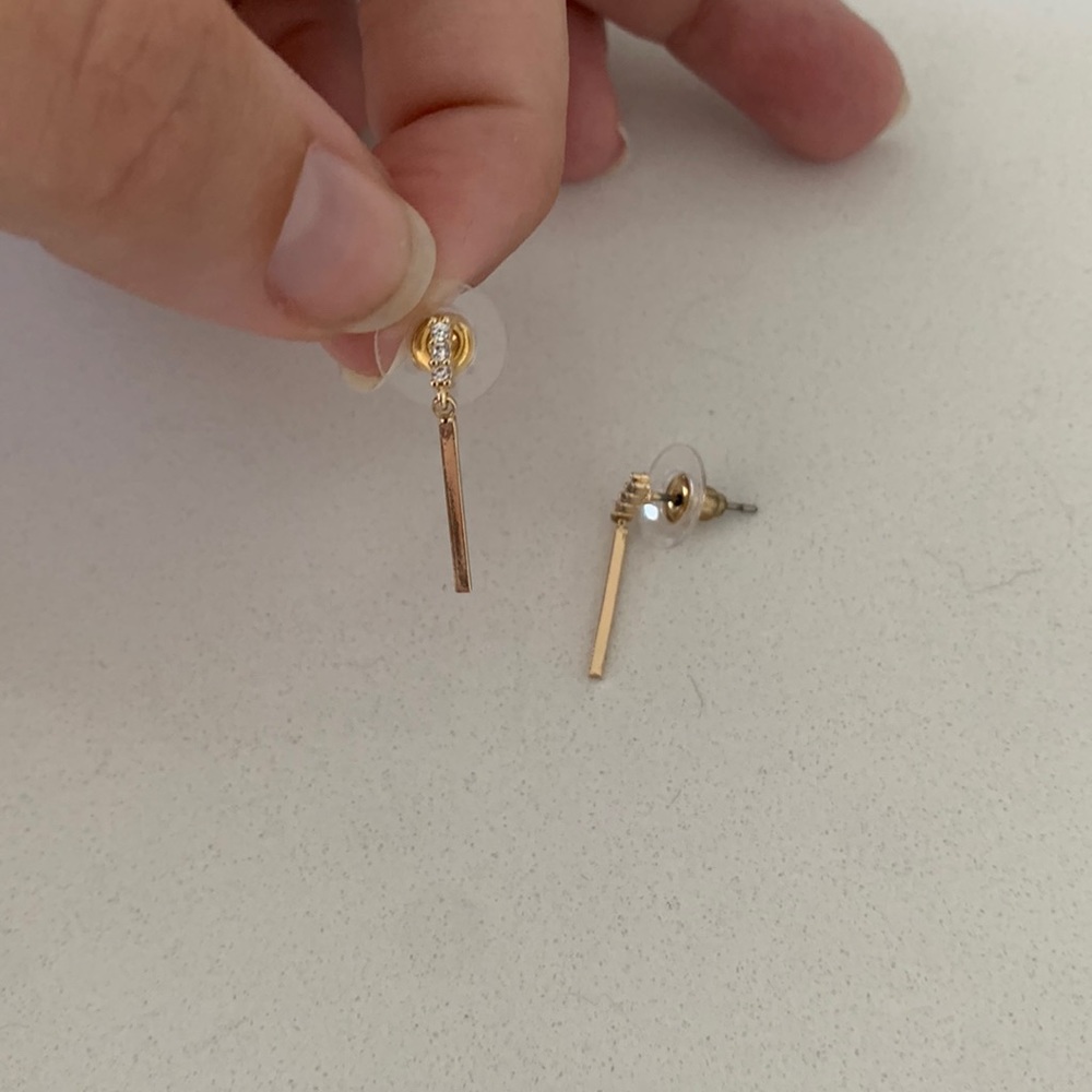 CZ Gold stick Earrings